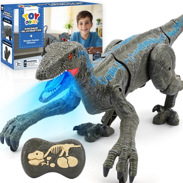 STEAM Life Remote Control Velociraptor Dinosaur Toy for Kids –