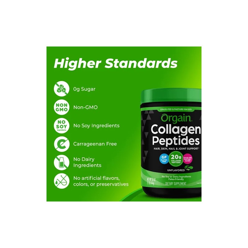Orgain Grass Fed Pasture Raised Hydrolyzed Collagen Protein