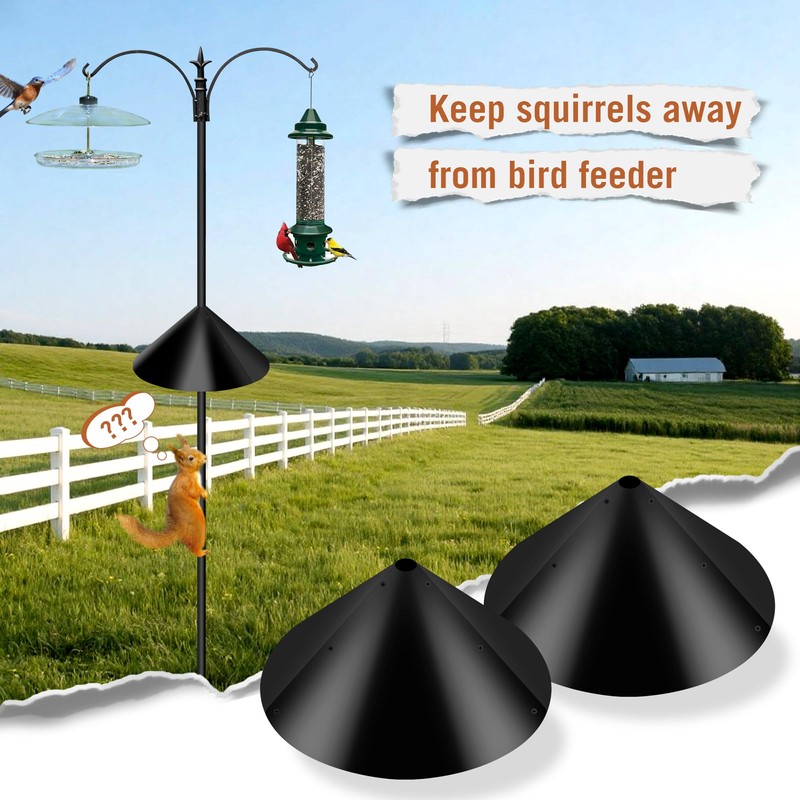 Squirrel Proof Baffle for Bird Feeder Pole, Outdoor Pole Mount