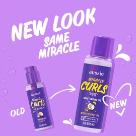 Aussie Miracle Curls Defining Oil Hair Treatment, 3 Pack, Coconut and Australian Jojoba Oil, For Dry, Curly, Kinky and Wavy Hair, Reduce Frizz and Add Shine, Paraben Free Formula, 3.2 oz Each