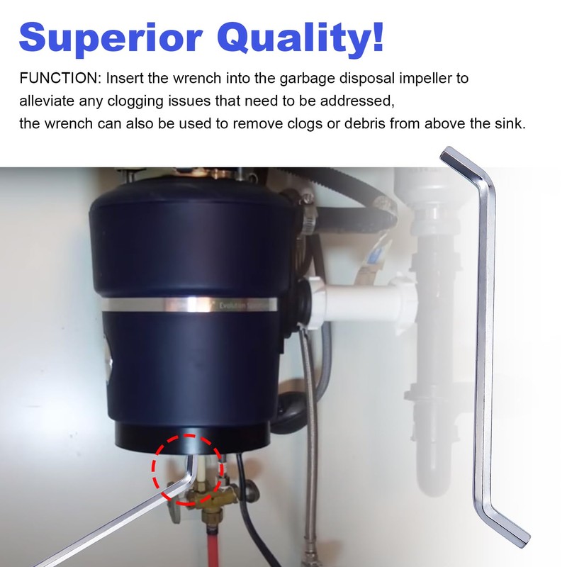 FullMayPro Garbage Disposer Unjamming Wrench/WRN-00 Garbage Disposal Wrench Tool,Garbage Disposal