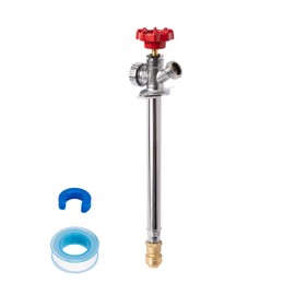 SUNGATOR Push Fit Frost Free Sillcock, 10" Anti-Siphon Hydrant, 3/4-Inch Hose Bibb x 1/2-Inch Push Adapter, No Lead Brass Valve with Tape & Disconnect Clip, Push-to-Connect