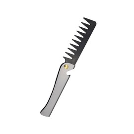 Folding Pocket Comb Stainless Steel Handle Folding Comb Portable Hair Comb Folding Comb for Hair Styling Design for Beauty Salon and Home Use (Black, One Size)