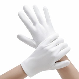 3 Pairs 100% Combed Cotton Gloves for Women & Men, White Cotton Moisturizing Gloves for Dry Hands Sleeping, Eczema Overnight, Work Glove Liners, SPA, Etiquette, Care of Artworks & Jewelry & Archival
