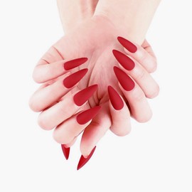 CB 48 Pcs/ 2-Colors Kit, Long Oval Round Pointed Almond Stiletto Full Cover Fashion Press-On Fake Nails Acrylic DIY Nail Kit Artificial Nail Tips Matte B