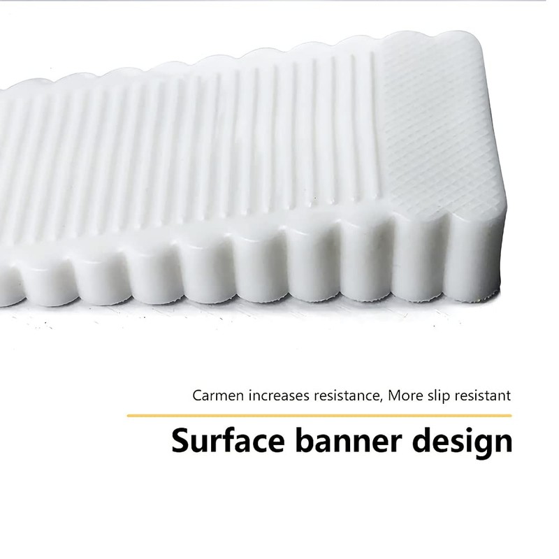 Oksdown 4 Pack White Rubber Door Stopper Wedge Thin and