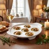 Okllen 4 Pack Ceramic Escargot Plates with 6 Holes and