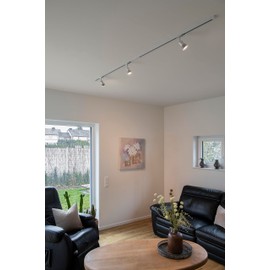 SLV LED 1-phase Spotlight Puria Track Rotating and Swivelling Track Spotlight, LED Spotlight, Ceiling Spotlight, Rail System, Interior Lighting, 1P Lamp, GU10 QPAR51, max. Energy efficiency E-A++