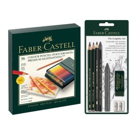 Faber-Castell 110092 Coloured Pencils, Polychromos, Pack of 36, Studio Box