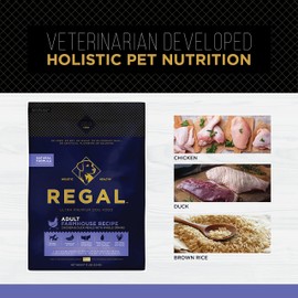 Regal Pet Foods Adult Farmhouse Recipe (Chicken and Duck) All Natural, Slow Cooked Whole Grain Dry Dog Food for All Breeds and Sizes of Adult Dog - Made in The USA, 13 LB Bag