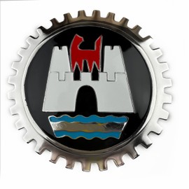 Generic Wolfsburg German Germany Black Red Yellow Grill Badge Emblem for Trucks and Cars, Stainless Steel