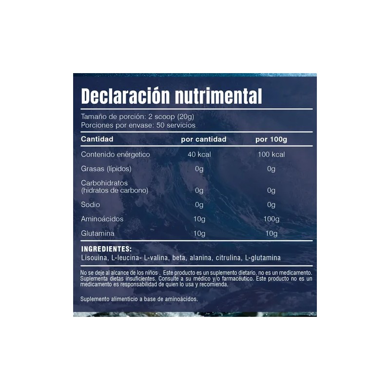 Aminoácidos Bcaas Glutamina Kraken 1kg 100 Servicios