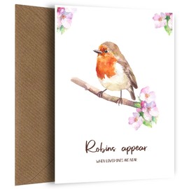 Bereavement Cards for Adults | Robins Appear When Loved Ones Are Near | Sympathy Cards Loss of Dad Mum Husband Wife Sister Brother Friend | Thinking of You