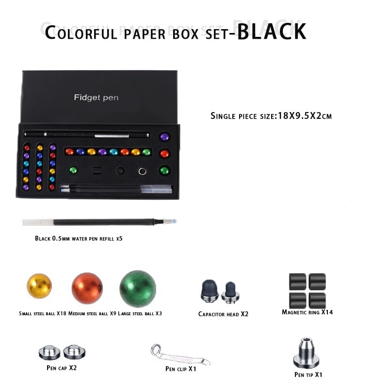 WEZCHUGHAOL Magnetic Pen, Multifunctional Deformable Writing Pen (Black)