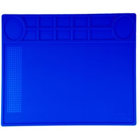 Kaisiking Electronic Repair Work Mat,Heat Resistant Silicone Solder Mat for Soldering Stations, Phone, Computer, Laptop Electronics Repair 15.7'' x 11'' (Electric-Blue)