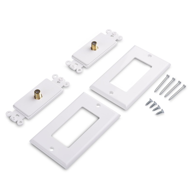 Cable Matters 2-Pack 1-Port TV Cable Wall Plate (Coax Wall