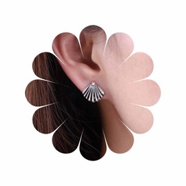 Inateannal Boho Shell Earrings Silver Shell Earrings Vintage Shell Stud Earrings Minimalist Shell Earrings Jewelry For Women And Girls, Zinc, No Gemstone
