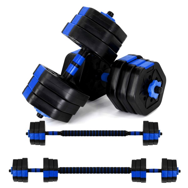 VIVITORY Dumbbell Sets Adjustable Free Weights with Connector, Non-Rolling Weights Set for Home Gym, 44 66 Lbs, Hexagon, Cement Mixture