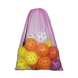 GSE Games & Sports Expert 18"x12" Purple Mesh Drawstring Bag for Baseballs, Softballs, Tennis, Pickleball Balls, Golf Balls. Mesh Sports Equipment Bag with Lock for Gym, Swim Gear, Laundry & Toys
