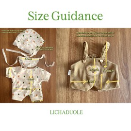 LICHADUOLE 9-12''/30cm Plush Toy Bib-Style Pajama Set + Bear Romper for Chubby Teddy Bears & Bartholomew Bears(NO Doll)