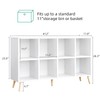 8-Cube Bookshelf 2 Tier Modern Bookcase with Legs, 11in Shelf