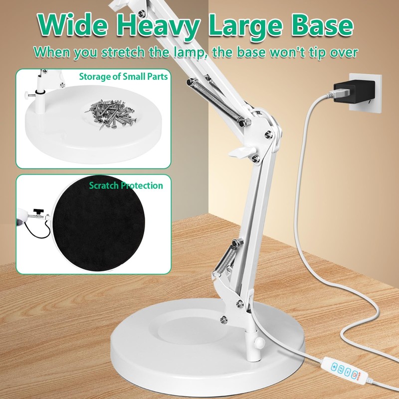 KUVRS 10X Magnifying Glass with Light and Stand, 2-in-1 LED
