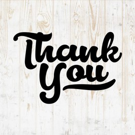 Thank You Decals Peel and Stick - Wall Vinyl Decals Stickers - Cute Wording Quote Sign Customer Client Business - Car Window Truck Laptop Tumbler - Salon Shop Store Studio Room Decor DWSV18612