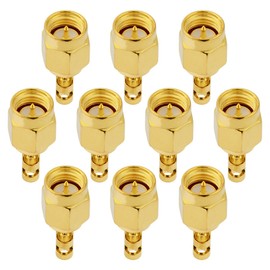 POBADY 10 Piezas Conectores SMA de 50 Ohmios SMA Conector RF de Soldadura para Cable Coaxial RF 1.37mm RG178