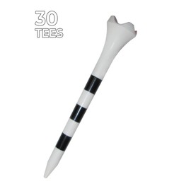 Pride SSEVS31430-WT Evolution Striped Plastic 3-1/4" Pack of 30 Golf Tees-White