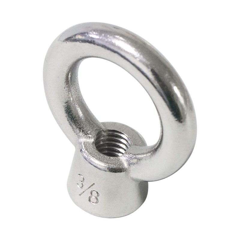 NIDAYE 3/8" UNC Marine Grade Lifting Eye Nut, 316 Stainless