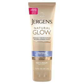 Jergens Natural Glow +FIRMING Body Lotion, Fair to Medium Skin Tone, 7.5 Ounce Sunless Tanning Daily Moisturizer with Collagen and Elastin. Helps to Visibly Reduce Cellulite