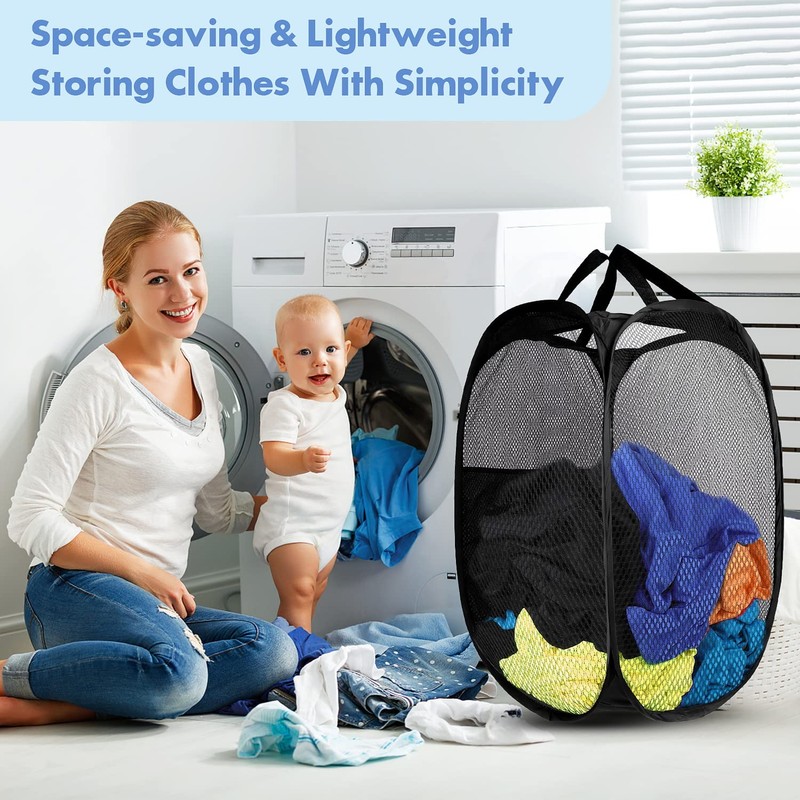 DUCOO Pop Up Hamper, 1 PCS Mesh Pop Up Laundry