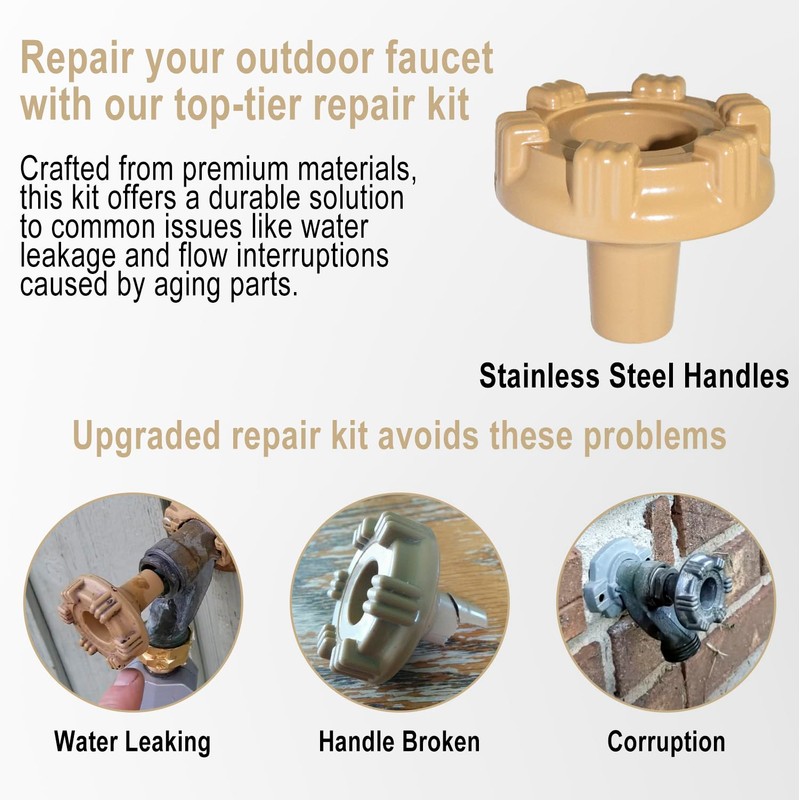 Bedalio RK-17MH Outside Faucet Repair Kit Metal Handle Compatible with