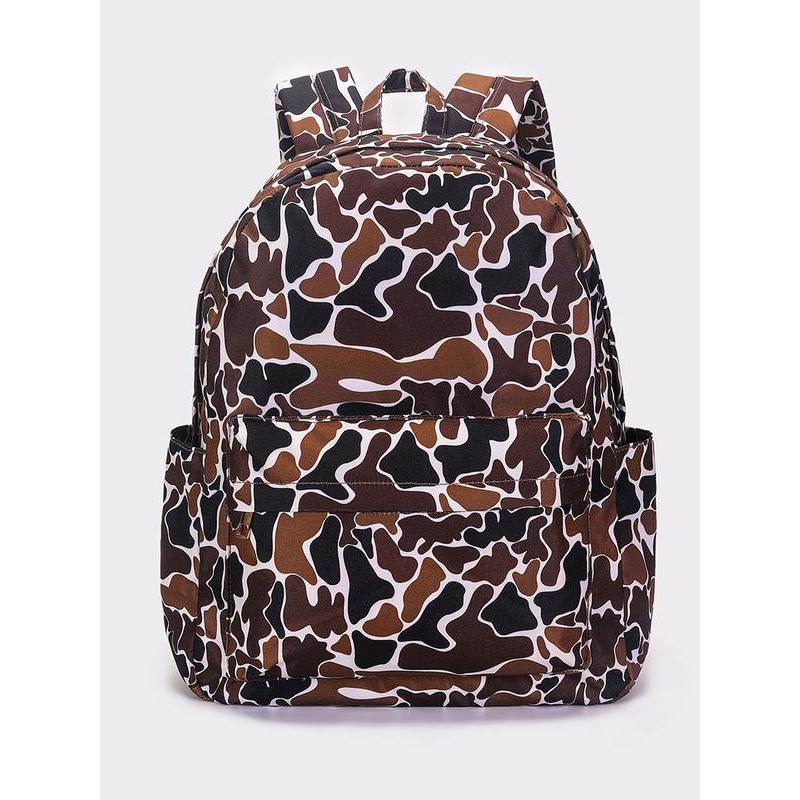 Brown camouflage Print Kids Backpack:_BA0139