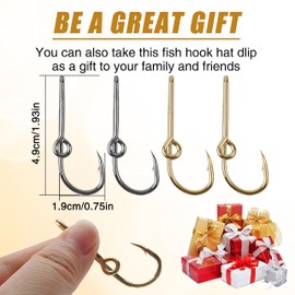Fishing Hook Hat Pins Clips Fish Hook Hat Clip for Hat Tie 10pcs Gold Black Fish Hook Hat Tie Clip