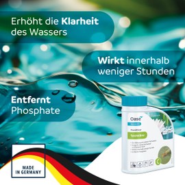 Oase 43140 AquaActiv PondClear Pond Clarifier 500 ml – Pond Care | Instant Effect | Binds Floating Algae | Against Non-Filterable Contaminants in (Swimming, Koi) Pond