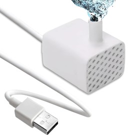 Replacement Cat Water Fountain Pump, 5W DC Submersible USB Pump, 90L/H (24 GPH), Compatible with/For Pixi Round, Cubic, Flower Cap Cat Fountains (White)