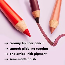 e.l.f. Cream Glide Lip Liner, Highly-Pigmented Pencil For Shaping & Sculpting Lips, Semi-Matte Finish, Vegan & Cruelty-Free, Cinnamatic