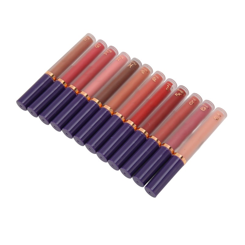 12Pcs Matte Lip Gloss Moisturizing Anti Melt Long Lasting Cream