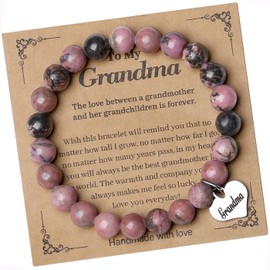 AWARDSEN Grandma Bracelet Mother Bracelet Gifts for Grandma Crystal Bracelet Love Charm Carving Bracelets for Mother's Day Gift for Grandma