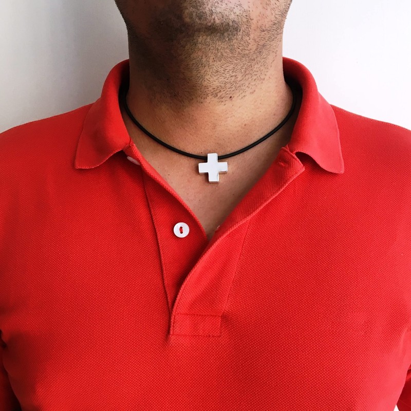 Agalea | Dije de cruz suiza de Plata ley 925,