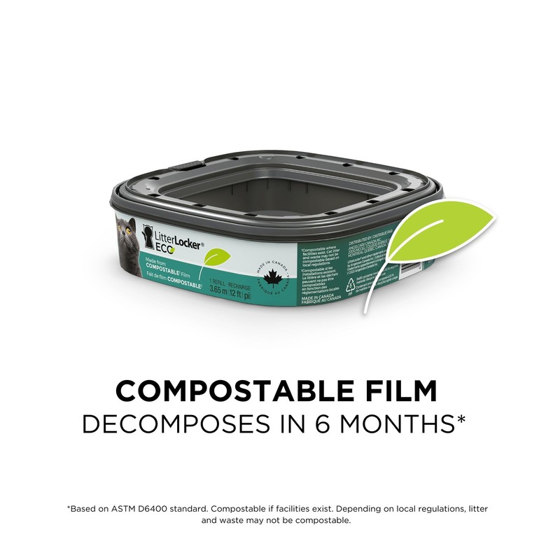 LitterLocker Refills – Square Eco Refill 1pk – Compostable cat