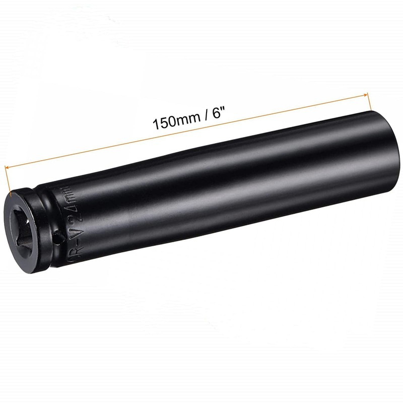 1/2" Drive by Deep Impact Socket, Heat-Treated CR-V Steel 6"