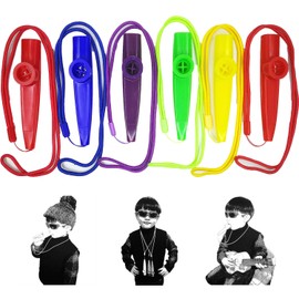 Fartime 6Pcs Plastic Kazoos With Lanyards,Musical Instruments,Good Gift for Kids,A Good Companion for Ukulele, Violin, Guitar,Piano Keyboard.