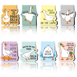 Funny Gosse Magnetic Bookmarks: 8 Pcs Gosse Magnet Book Marks, Cute Animals Page Marker Clips for Reading Women, Fun Bookish Gifts for Girls Kids, Back to School Accessories