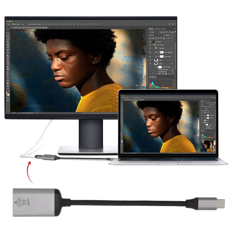 USB C to DisplayPort Adapter 4K 60Hz Aluminium Alloy Plug