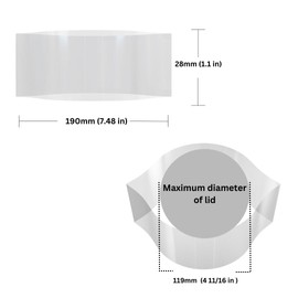 Supplement and Supply 190 x 28 mm Clear Perforated Shrink Band for Deli Tubs, Food Storage Containers & Large Plastic Canisters [Cap Diameter: 4 11/16"] Pack of 50