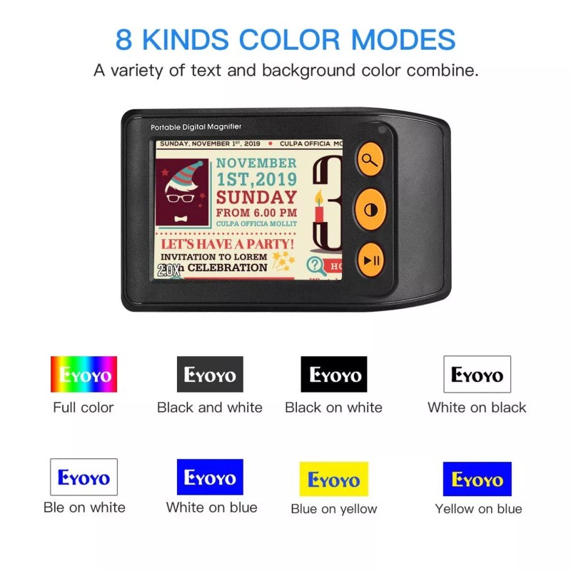 Eyoyo Portable Digital Video Magnifier Electronic Reading Aid 3.5 Inch
