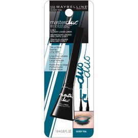 Maybelline New York Eye Studio Master Duo Glossy Liquid Liner, Glossy Teal, 0.05 Fluid Ounce