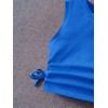 Milumia Girl's Ruched Knot Side Solid Round Neck Sleeveless Crop